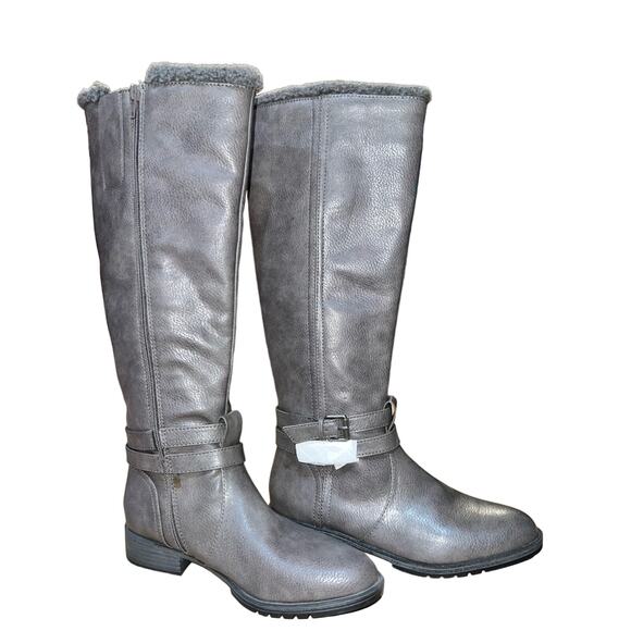 Naturalizer Garrison Cozy Womens Faux Leather Tall Knee-High Boots Gray size 9 - Picture 3 of 11